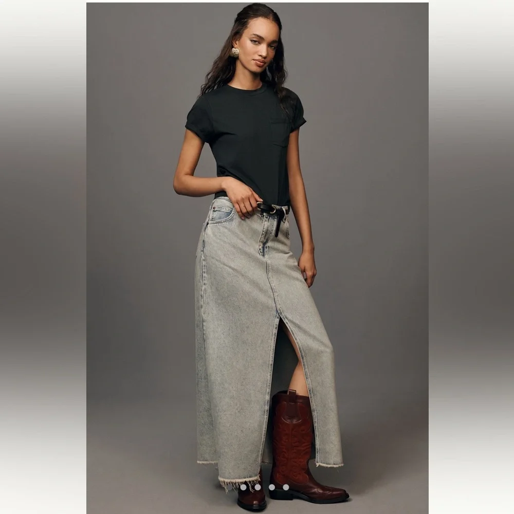 Pilcro Jean Midi Skirt